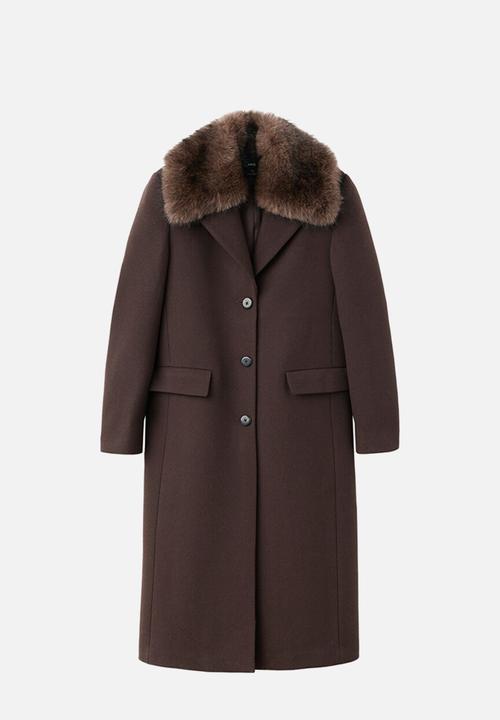 MANGO - Coat lips - dark brown