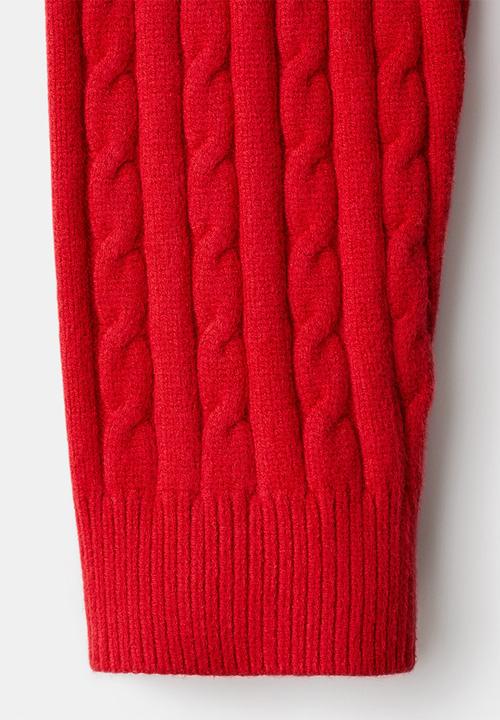 MANGO - Sweater ribraid - red