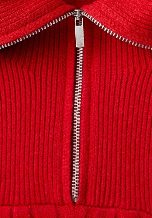 MANGO - Sweater ribraid - red