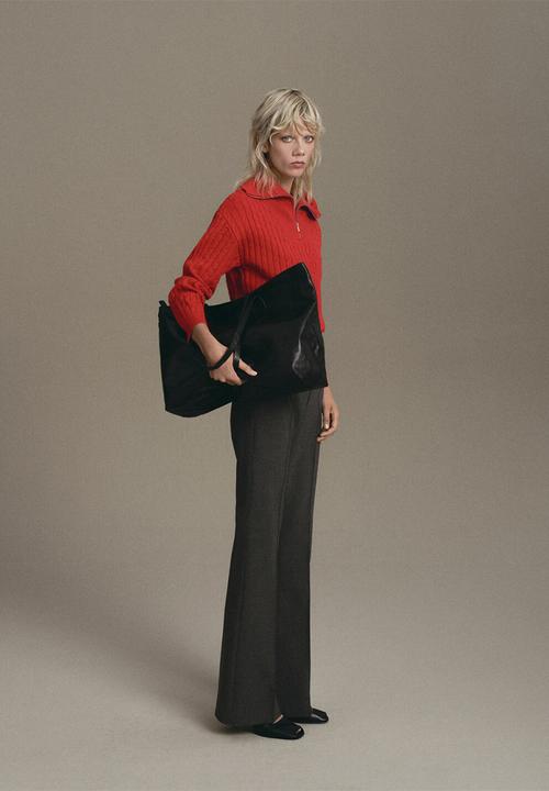 MANGO - Sweater ribraid - red