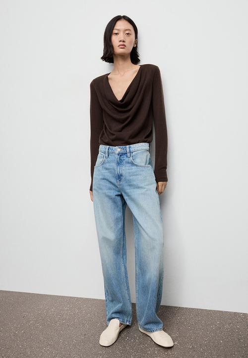 MANGO - Sweater cascada - dark brown
