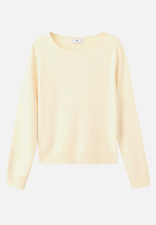 MANGO - Sweater xemeneia - light/pastel yellow