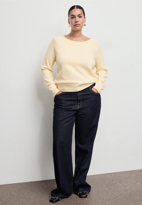 MANGO - Sweater xemeneia - light/pastel yellow