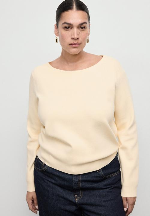 MANGO - Sweater xemeneia - light/pastel yellow