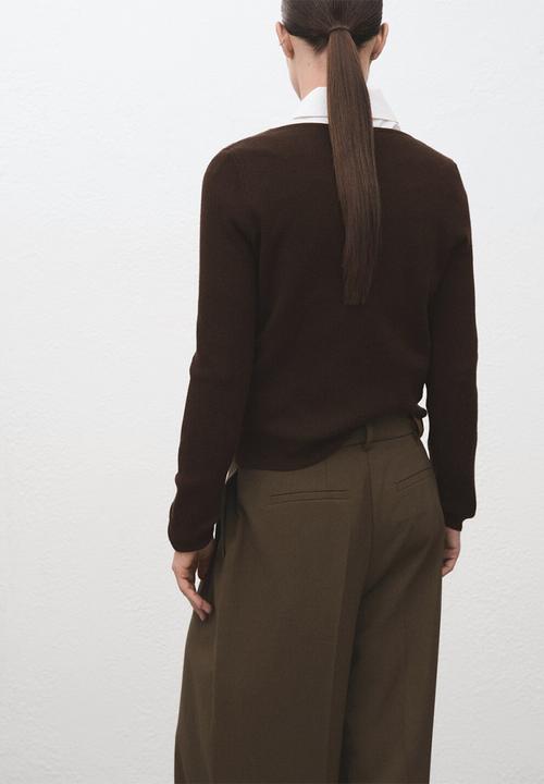 MANGO - Sweater xemeneia - dark brown