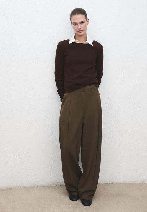 MANGO - Sweater xemeneia - dark brown