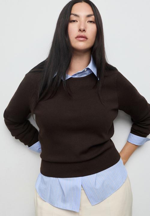 MANGO - Sweater xemeneia - dark brown
