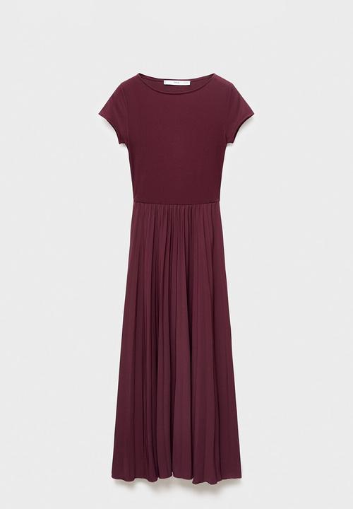 MANGO - Dress Calderam - Dark Red