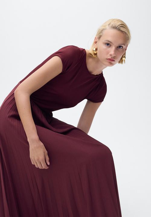MANGO - Dress Calderam - Dark Red
