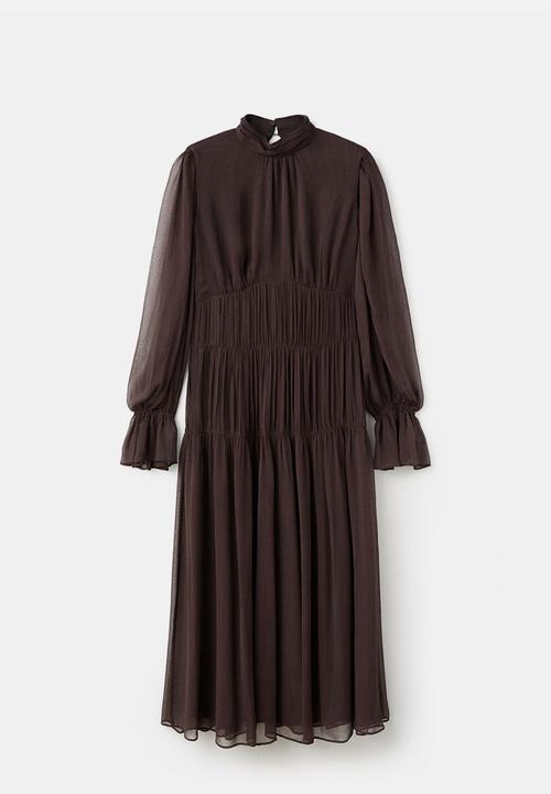 MANGO - Dress sienna - dark brown