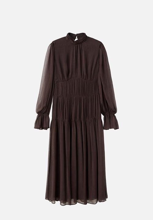 MANGO - Dress sienna - dark brown