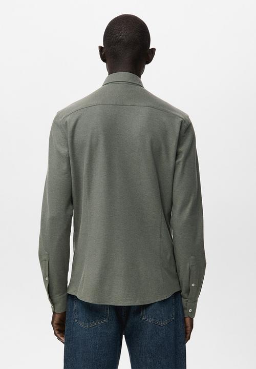 MANGO - Camisa Pique - Green