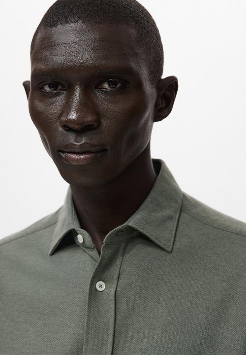 MANGO - Camisa Pique - Green