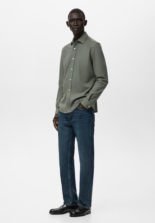 MANGO - Camisa Pique - Green