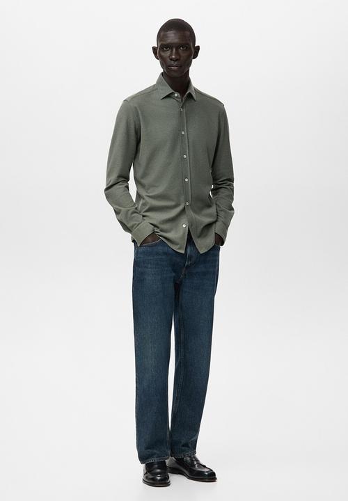 MANGO - Camisa Pique - Green