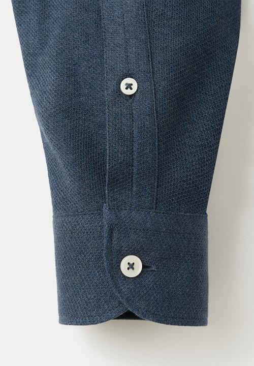MANGO - Camisa Pique - Blue