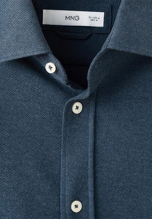MANGO - Camisa Pique - Blue