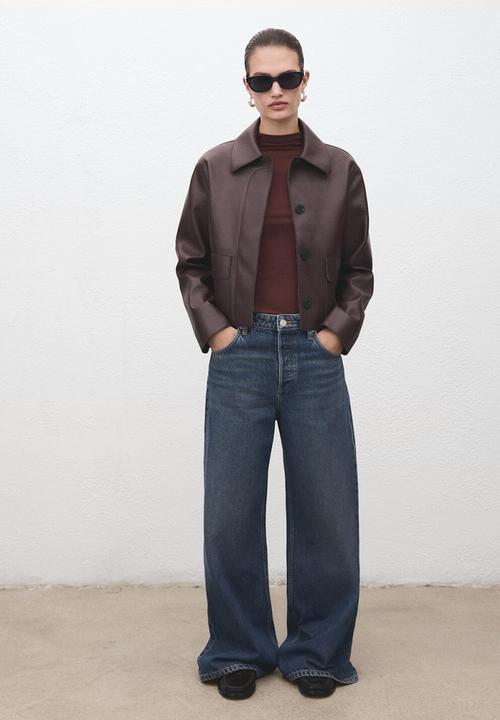 MANGO - T-shirt secondpe - brown