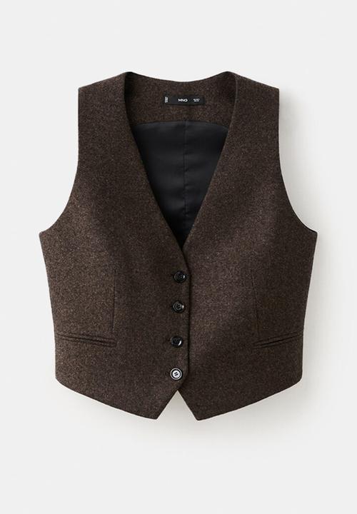 MANGO - Vest piper - brown