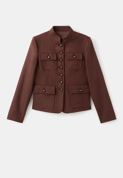 MANGO - Jacket greta - dark beige
