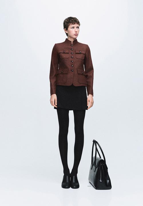MANGO - Jacket greta - dark beige