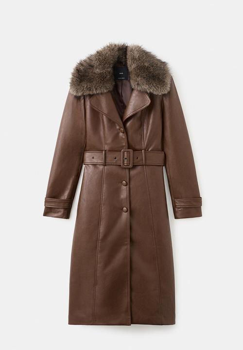 MANGO - Coat fernanda - medium brown