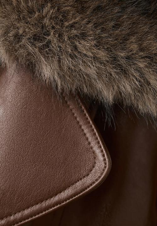 MANGO - Coat fernanda - medium brown