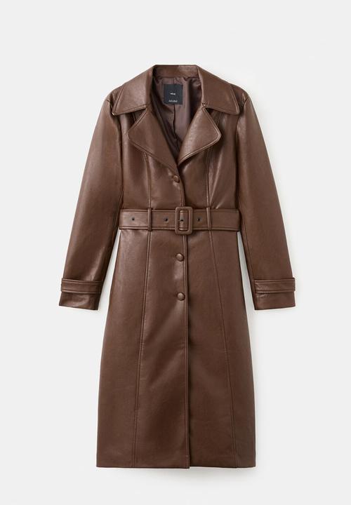 MANGO - Coat fernanda - medium brown