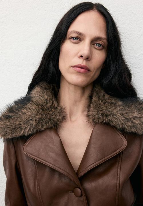 MANGO - Coat fernanda - medium brown