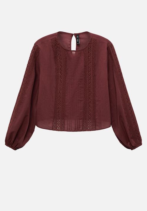 MANGO - Blouse peony - dark red
