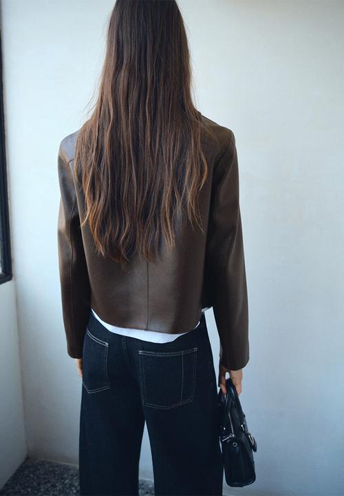 MANGO - Jacket sabi - dark brown