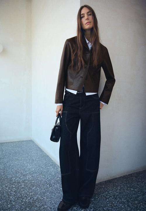 MANGO - Jacket sabi - dark brown