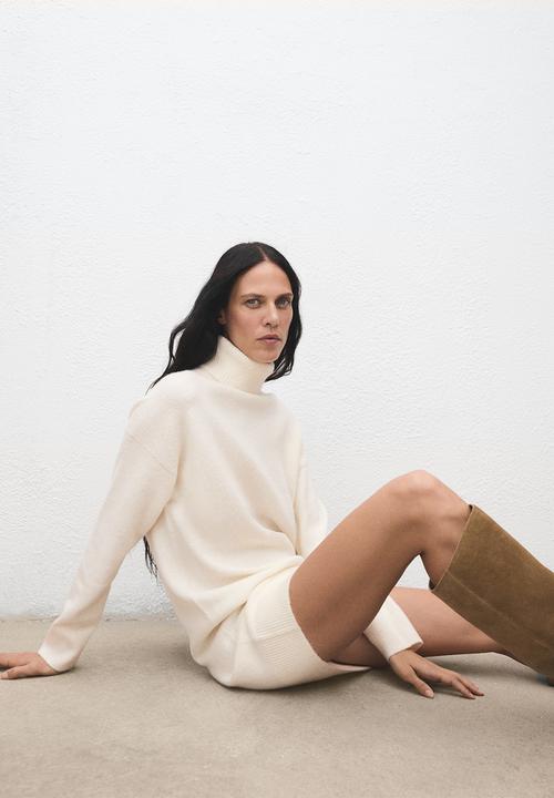 MANGO - Dress taldote  -  light beige