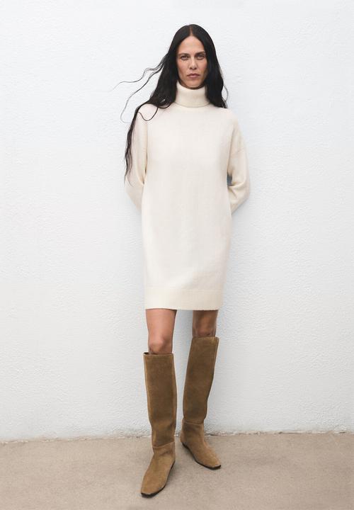 MANGO - Dress taldote  -  light beige