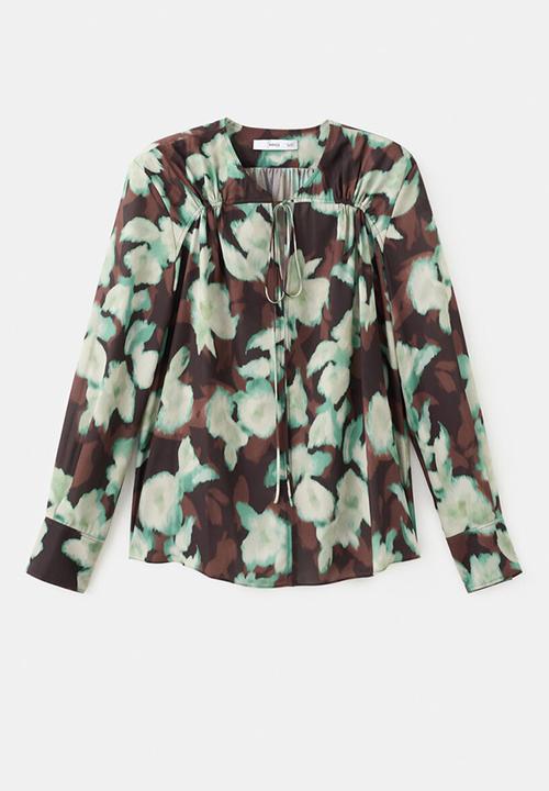 MANGO - Blouse patrik - green