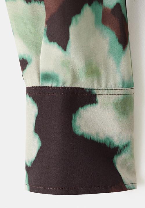 MANGO - Blouse patrik - green