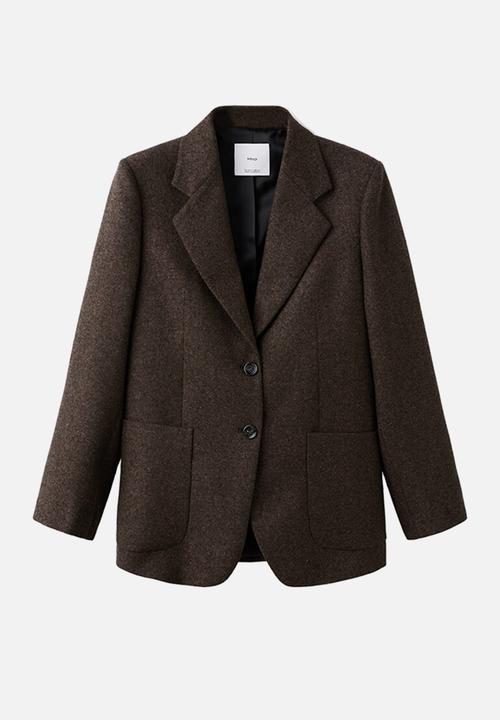 MANGO - Blazer piper - dark brown