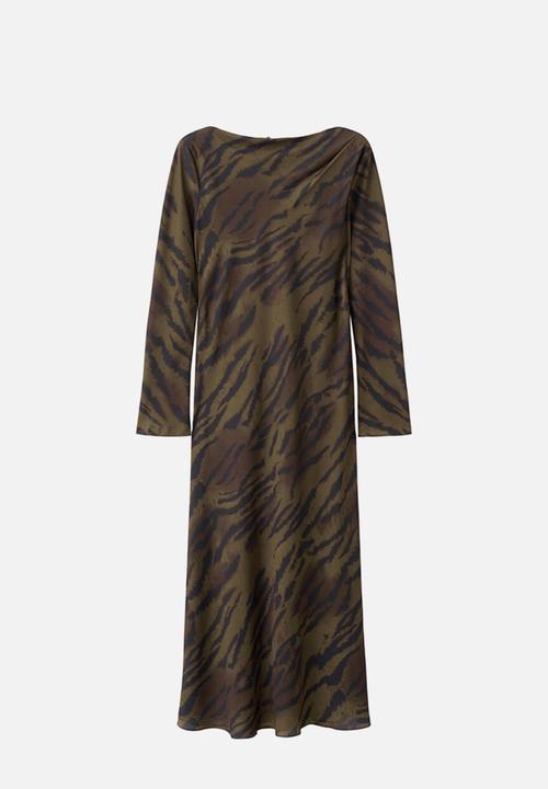 MANGO - Dress greta2 - brown