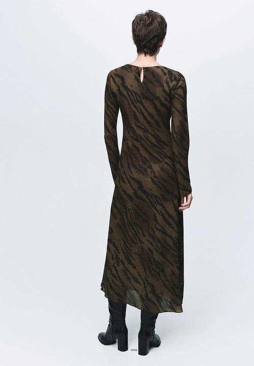 MANGO - Dress greta2 - brown