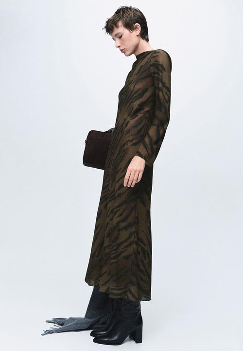 MANGO - Dress greta2 - brown