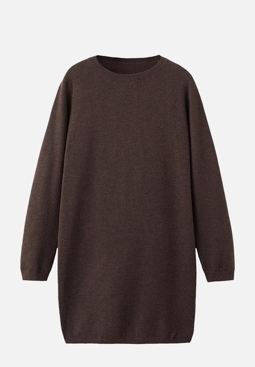 MANGO - Dress nekko - dark brown