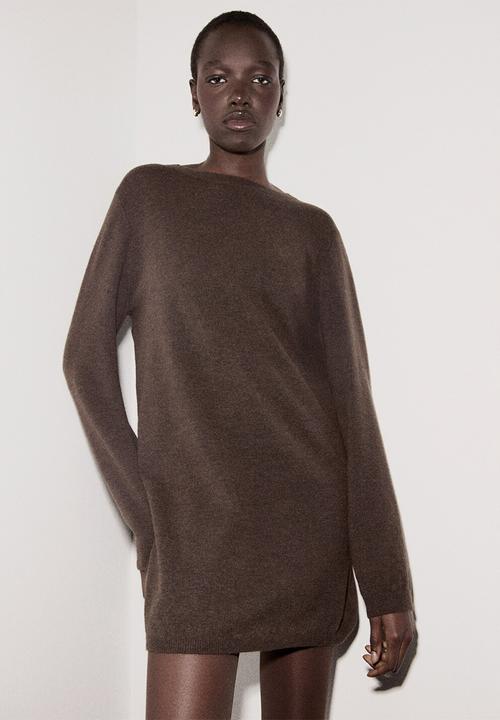 MANGO - Dress nekko - dark brown