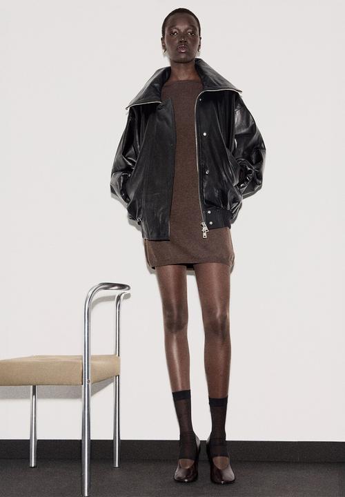 MANGO - Dress nekko - dark brown