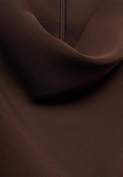 MANGO - Dress caro - dark brown