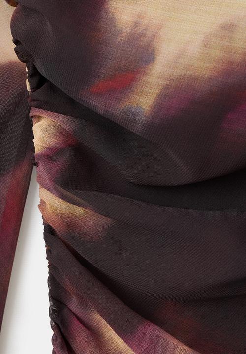 MANGO - Dress giady - dark red