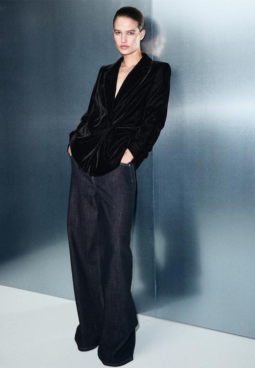 MANGO - Blazer combi - black