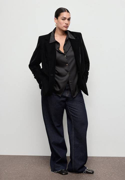 MANGO - Blazer combi - black