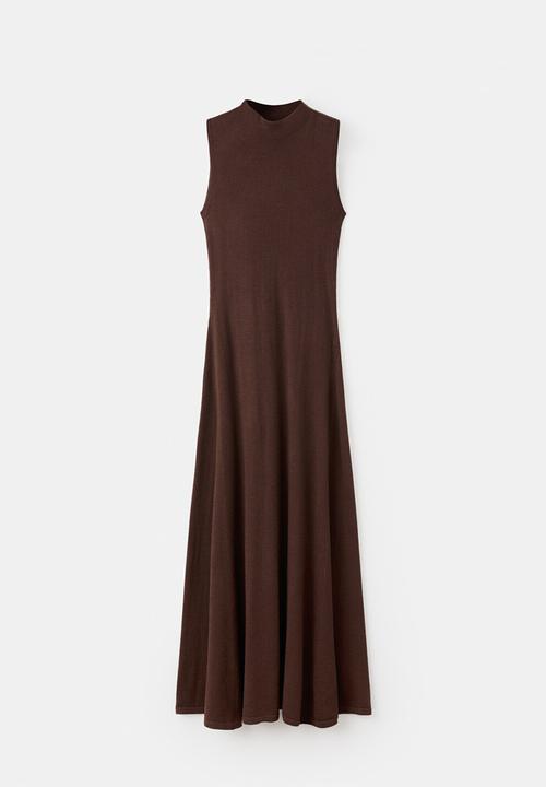 MANGO - Dress trufa - dark brown