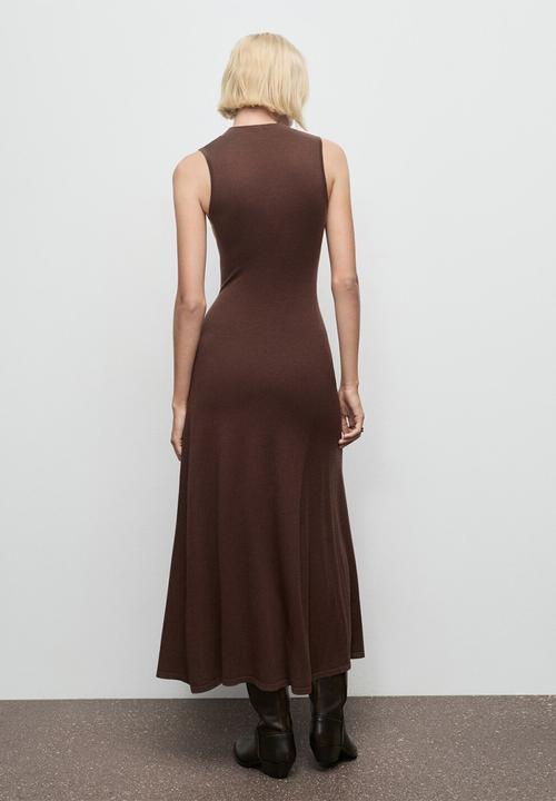 MANGO - Dress trufa - dark brown