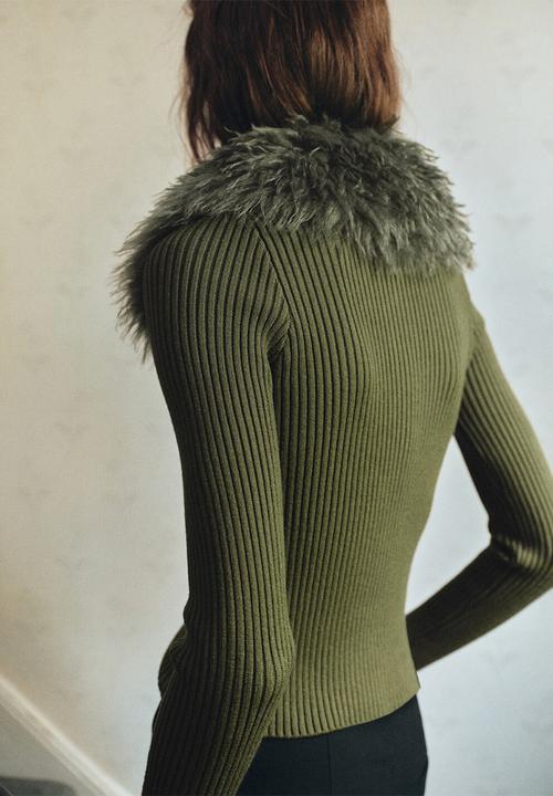 MANGO - Cardigan bella - beige & khaki